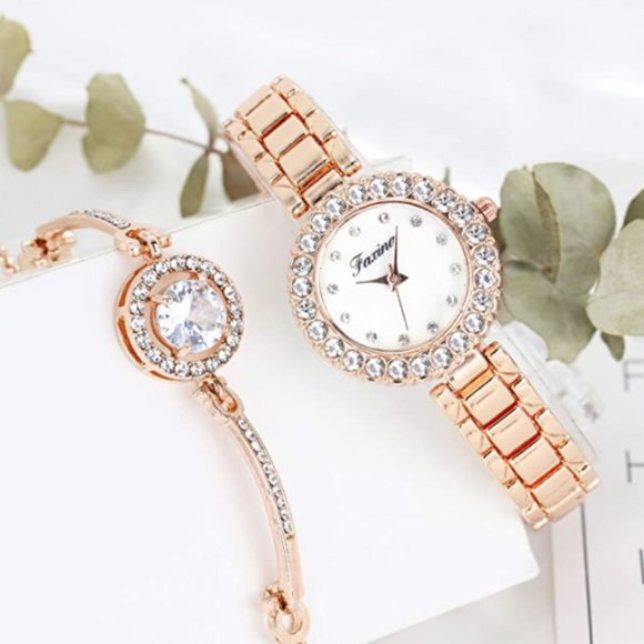 Crystal Watch And Bracelet Set - Picture 2 of 5